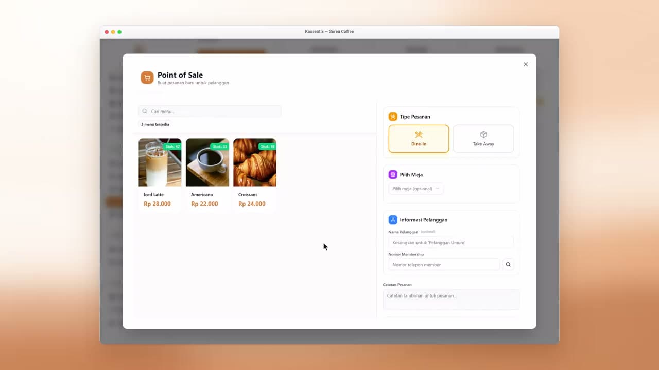 Kassentix POS application preview